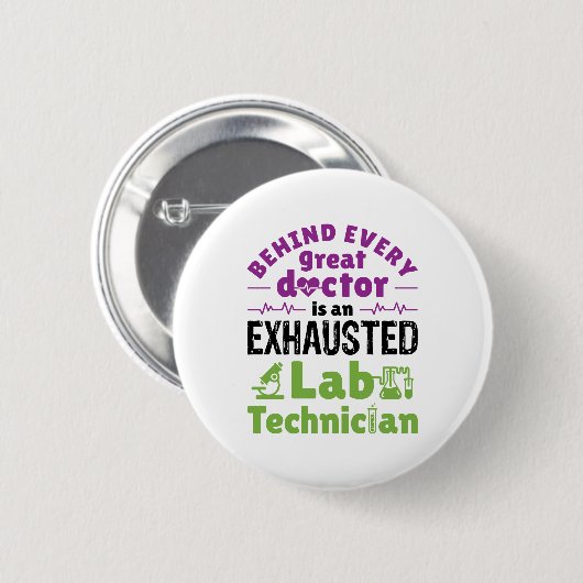 Labrador Technician Medical Technologist erschöpft Button (Vorne & Hinten)
