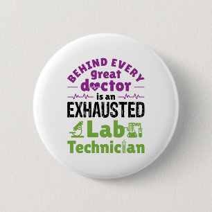 Labrador Technician Medical Technologist erschöpft Button