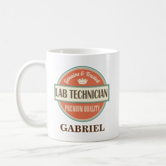 Labrador-Techniker-personalisiertes Kaffeetasse (Links)