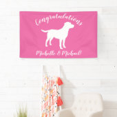 Labrador Theme Dog Baby Dusche Pink Labrador Banner (Insitu)