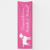 Labrador Theme Dog Baby Dusche Pink Labrador Banner (Vertikal)