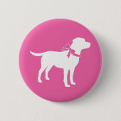 Labrador Theme Dog Baby Dusche Pink Labrador Button (Vorderseite)