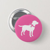 Labrador Theme Dog Baby Dusche Pink Labrador Button (Vorne & Hinten)