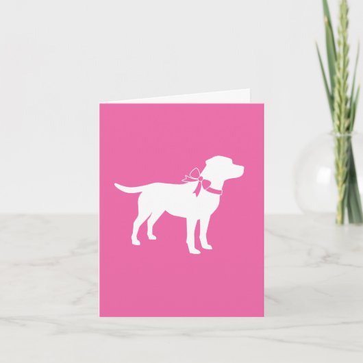 Labrador Theme Dog Baby Dusche Pink Labrador Dankeskarte (Vorderseite)