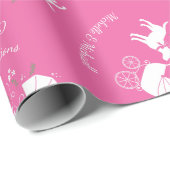 Labrador Theme Dog Baby Dusche Pink Labrador Geschenkpapier (Rolleneckpunkt)