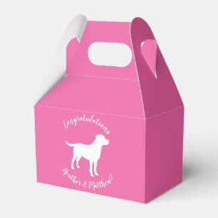 Labrador Theme Dog Baby Dusche Pink Labrador Geschenkschachtel