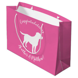 Labrador Theme Dog Baby Dusche Pink Labrador Große Geschenktüte
