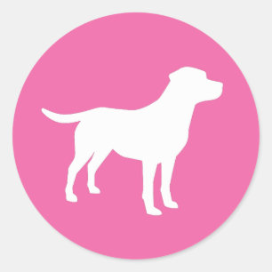 Labrador Theme Dog Baby Dusche Pink Labrador Runder Aufkleber