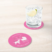 Labrador Theme Dog Baby Dusche Pink Labrador Runder Pappuntersetzer (Vor Ort)