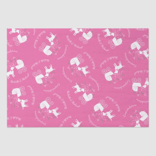 Labrador Theme Dog Baby Dusche Pink Labrador Seidenpapier (Vorderseite)