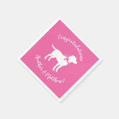 Labrador Theme Dog Baby Dusche Pink Labrador Serviette (Ecke)