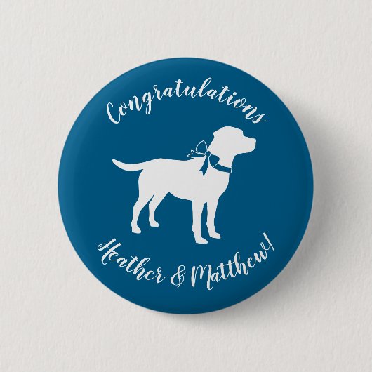 Labrador Theme - Dog Baby Shower Blue Labrador Button (Vorderseite)