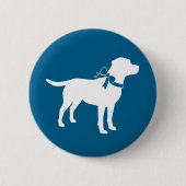 Labrador Theme - Dog Baby Shower Blue Labrador Button (Vorderseite)