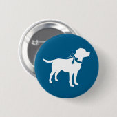 Labrador Theme - Dog Baby Shower Blue Labrador Button (Vorne & Hinten)