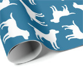 Labrador Theme - Dog Baby Shower Blue Labrador Geschenkpapier (Rolleneckpunkt)