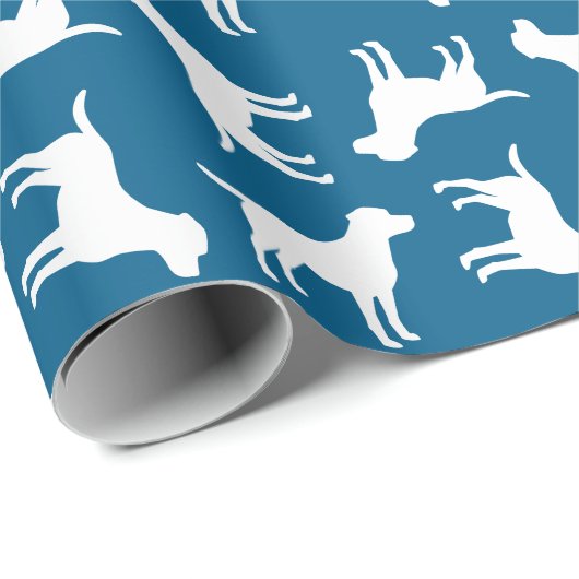Labrador Theme - Dog Baby Shower Blue Labrador Geschenkpapier (Rolleneckpunkt)