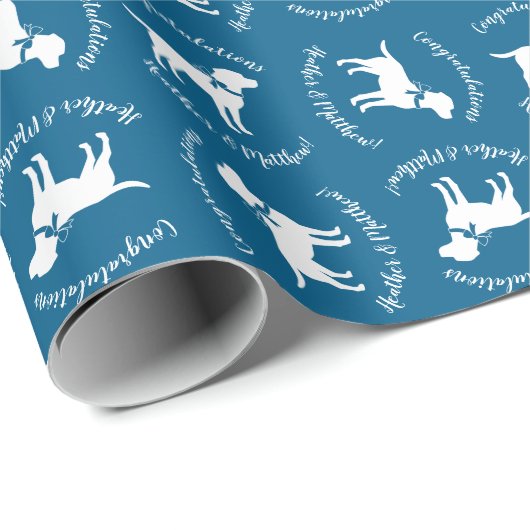 Labrador Theme - Dog Baby Shower Blue Labrador Geschenkpapier (Rolleneckpunkt)