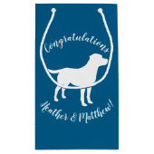 Labrador Theme - Dog Baby Shower Blue Labrador Kleine Geschenktüte (Rückseite)