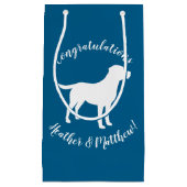 Labrador Theme - Dog Baby Shower Blue Labrador Kleine Geschenktüte (Vorderseite)