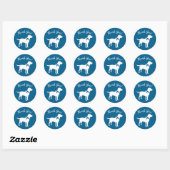 Labrador Theme - Dog Baby Shower Blue Labrador Runder Aufkleber (Blatt)