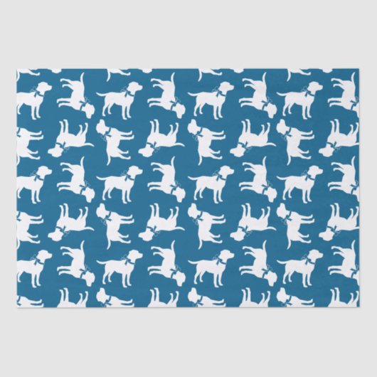 Labrador Theme - Dog Baby Shower Blue Labrador Seidenpapier (Vorderseite)