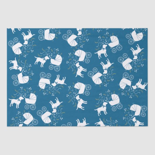 Labrador Theme - Dog Baby Shower Blue Labrador Seidenpapier (Vorderseite)