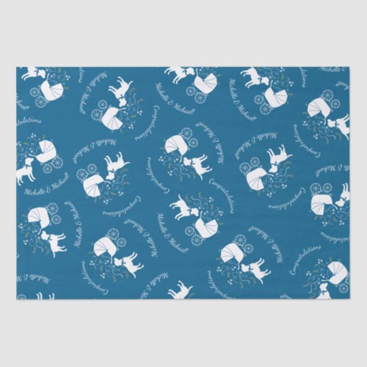 Labrador Theme - Dog Baby Shower Blue Labrador Seidenpapier (Vorderseite)