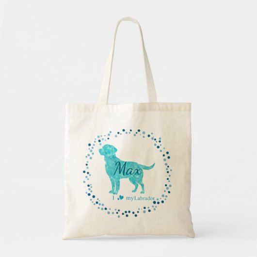 Labrador Tote Bag - Personalisiertes pastelfarbene Tragetasche (Vorne)