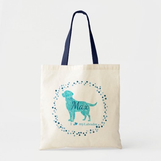 Labrador Tote Bag - Personalisiertes pastelfarbene Tragetasche (Vorne)