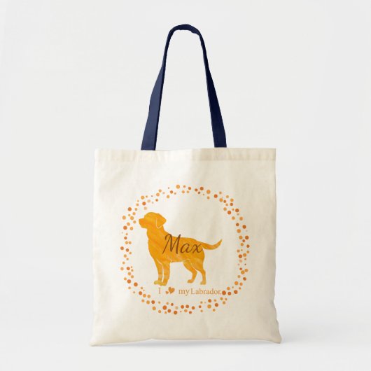 Labrador Tote Bag Personalized Pastel Orange Gift Tragetasche (Vorne)