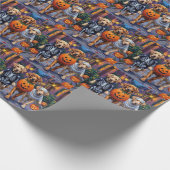 Labrador Trick-or-Treating in Halloween-Kostümen Geschenkpapier (Ecke)
