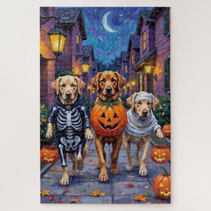 Labrador Trick-or-Treating in Halloween-Kostümen Puzzle