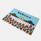 Labrador Trio Sie willkommen heißen Fußmatte (Schrägansicht)