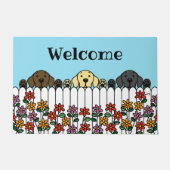 Labrador Trio Sie willkommen heißen Fußmatte (Vorderseite)