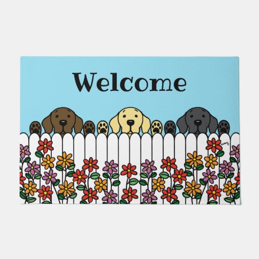 Labrador Trio Sie willkommen heißen Fußmatte (Vorderseite)