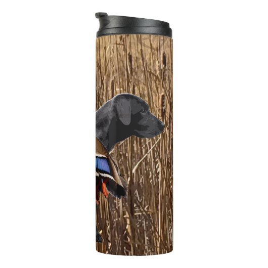 Labrador Tumbler, Duck Hunting Drink Tumbler Thermosbecher (Nach rechts gedreht)