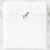 Labrador über der Schulter, Schwanz in Bewegung Runder Aufkleber (Tasche)