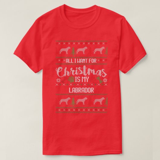 Labrador Ugly Christmas Sweater T-Shirt (Design vorne)