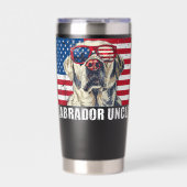 Labrador Uncle Lab US Flag Puppy Dog Lover 4th of Thermobecher (Vorderseite)