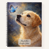 Labrador und blauer Schmetterling Notizblock (Vorderseite)