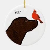 Labrador und Kardinal Weihnachtsschmuck (Hinten)