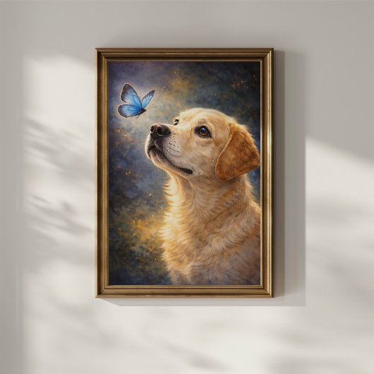 Labrador und Schmetterling Poster