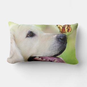 Labrador und Schmetterlingswirbel Kissen