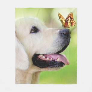 Labrador und Schmetterlingswirbel Kissen Fleecedecke
