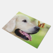 Labrador und Schmetterlingswirbel Kissen Fußmatte (Schrägansicht)