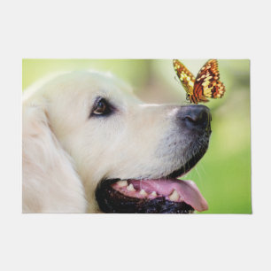 Labrador und Schmetterlingswirbel Kissen Fußmatte