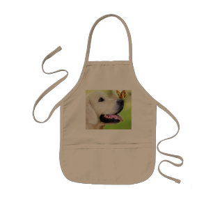 Labrador und Schmetterlingswirbel Kissen Kinderschürze
