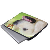 Labrador und Schmetterlingswirbel Kissen Laptopschutzhülle (Vorne Knopf)