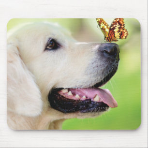 Labrador und Schmetterlingswirbel Kissen Mousepad