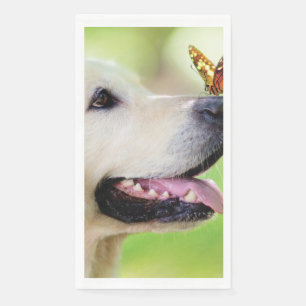 Labrador und Schmetterlingswirbel Kissen Serviette
